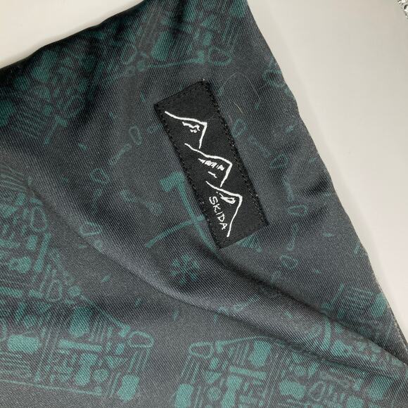 Skida Gray Green Print Fleece Lined Neck Warmer Adult OS Ski Snowboard Outdoors - Picture 2 of 8